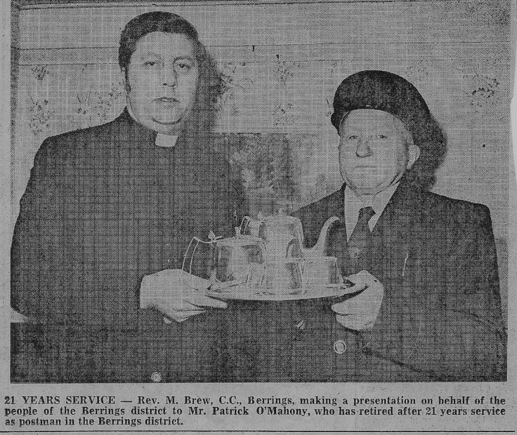 Heritage - (Undated) - Retirement presentation to postman Patrick O'Mahony.jpg