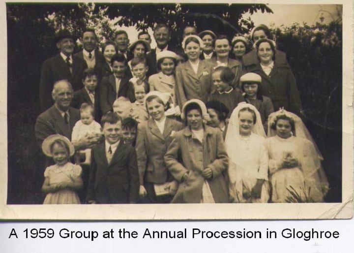 A 1959 group at the Annual Procession in Cloghroe