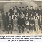 Berrings Pioneer Total Abstinence Association presentation to Julianne Blake, Vicarstown, 50 years a pioneer in 1963.jpg