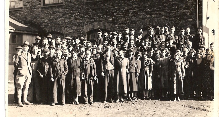 Undated picture of Dripsey Woollen Mills staff with John O&rsquo;Shaughnessy on left
